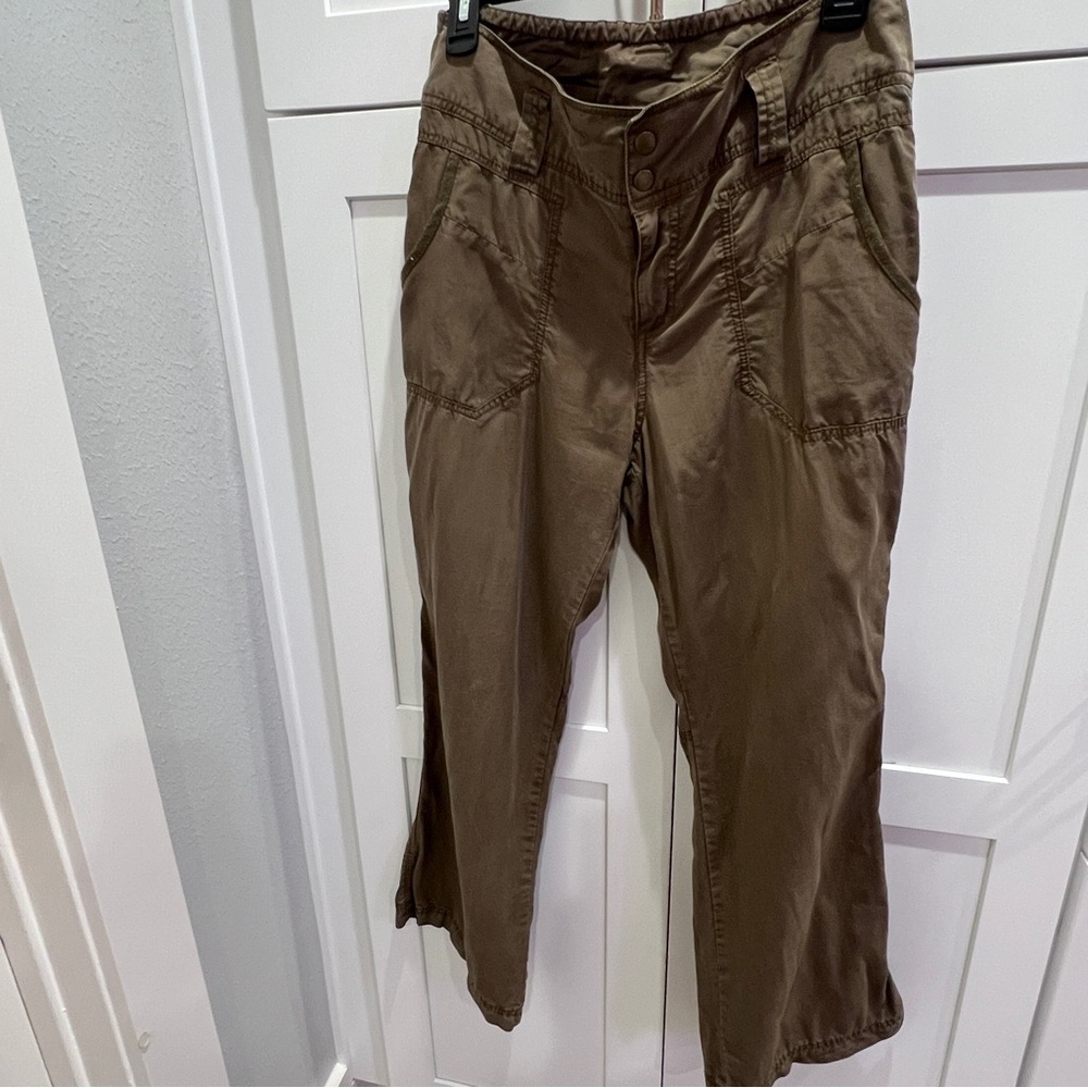 Soft Surroundings Soft Tencel Olive/Army Green Cargo Ankle Pants Size PM